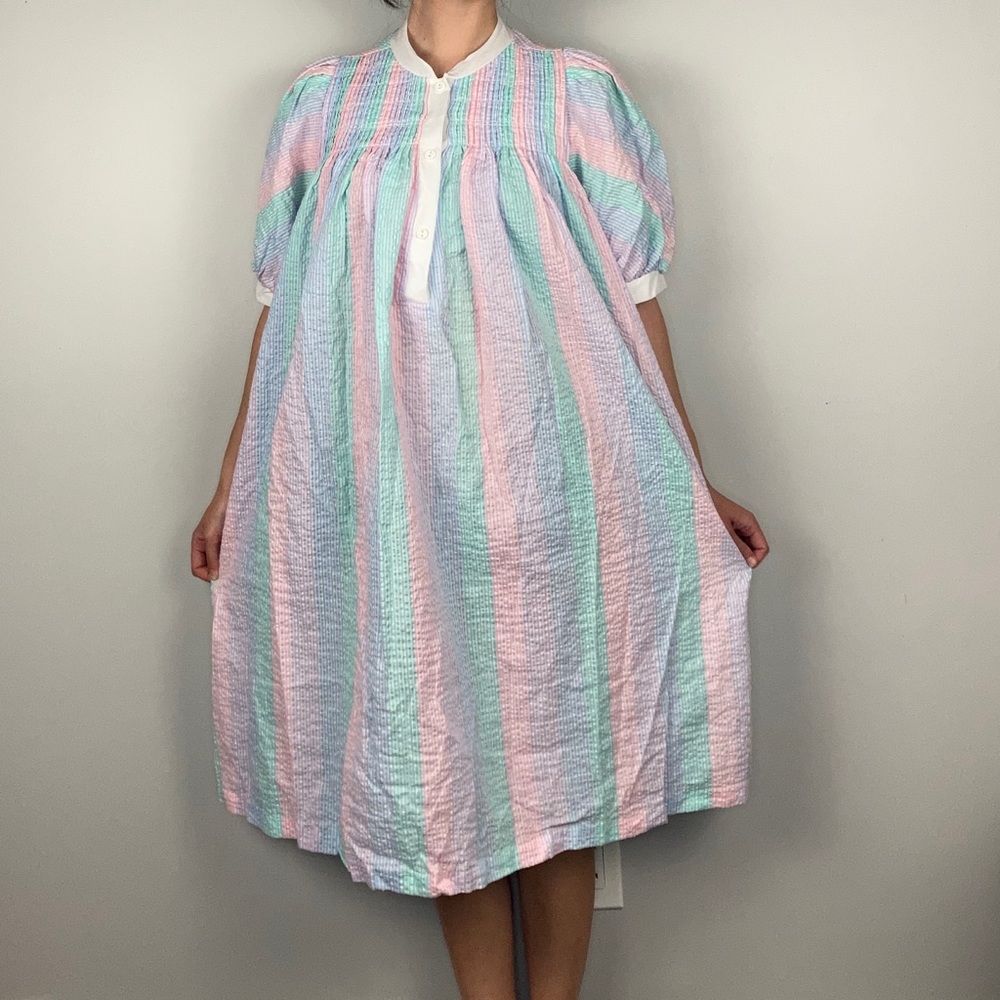 Vintage Brandywine Seersucker Dressing Gown Sz P